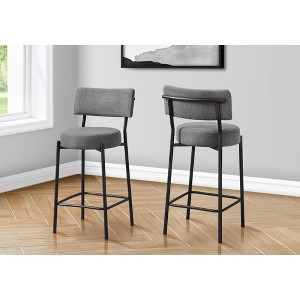 Fabric & Metal Curved Backrest Padded Foam Counter Height Barstool (Set of 2) with Footrest and Contemporary Modern Design for Kitchen - 1 of 4