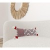 HomeRoots 14" X 36" Heute Red And Cream 100% Cotton Geometric Zippered Pillow - 2 of 4