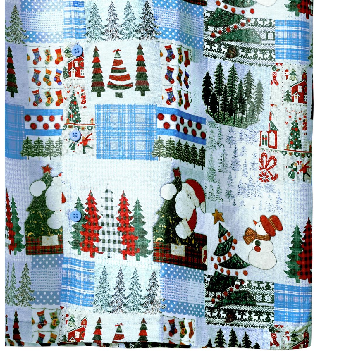 HAPPY BAY Men's Holiday Beach Short Sleeve Vacation Hawaii Santa Claus Party Holiday Shirt Hawaiian Christmas Tree Shirts for Men XXL Blue - thumbnail 7