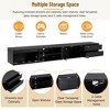 Modern APP Controlled LED TV Stand for TVs Up to 105 Inch, Faux Marble Entertainment Center with Glass Doors, 2 Drawers and Cabinets - 2 of 4