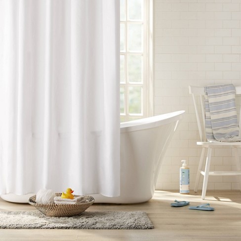 Details about   White Fabric Shower Curtain liner 180x180 Mildew Resistant and Antimicrobial 