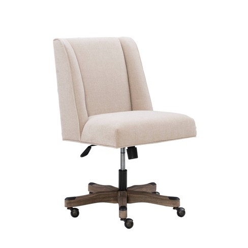 Draper Modern Office Swivel Desk Chair Metal Base Rolling Wheels Natural  Linen - Linon : Target