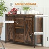 Resenkos Side Cabinet,Buffet Cabinet Kitchen Sideboard with Sliding Barn Doors, Brown Rustic Brown - 2 of 4