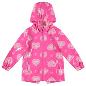 Barbie Zip Up Waterproof Hooded Rain Jacket Coat - 1 of 4