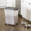 IRIS USA Dog Food Storage Container 40 lbs, Attachable Wheels, & Included Scoop, for Dog Cat Birds and other Pets, Dark Gray - 4 of 4