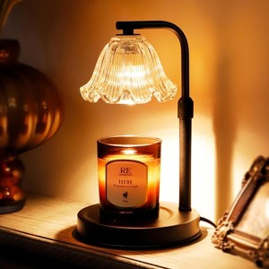 FAAYFIAN Adjustable Candle Warmer Lamp with Timer,Wood Base Metal Shade,Birthday Gifts for Women Mom - 1 of 4
