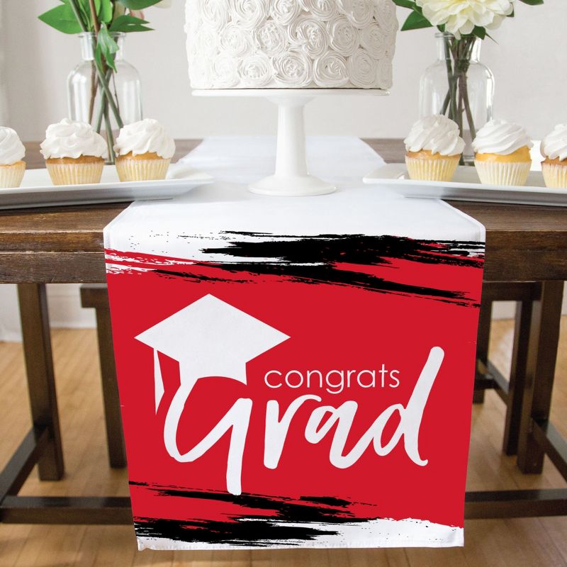 Big Dot of Happiness Red Grad - Best is Yet to Come - Red Graduation Party Dining Tabletop Decor - Cloth Table Runner - 13 x 70 inches, 3 of 7