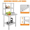 Stainless Steel Work Table with 2 Shelves, 30x24 Inch Heavy Duty Commercial Food Prep Table, Metal Kitchen Prep Table with Adjustable Shelf & Hooks - 4 of 4