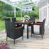 7-piece Outdoor Patio Dining Set with 6 Cushioned Chairs and Acacia Wood Table, PE Rattan Wicker, Rust-resistant Steel-ModernLu - 2 of 4