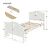 Bed Frame Twin Platform Bed with Wood Slat Support and Headboard and Footboard White - 3 of 4