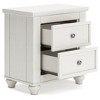 Grantoni Nightstand White - Signature Design by Ashley: Equipped with USB Ports, Storage Compartments - 3 of 4