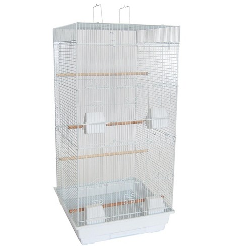 YML A6924 3/8 inches Bar Spacing Tall Flat Top Small Bird Cage White 18 inches x 18 inches - image 1 of 1