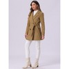 INSPIRE CHIC Women's Notch Lapel Double Breasted Belted Mid Long Outwear Winter Coat - 3 of 4