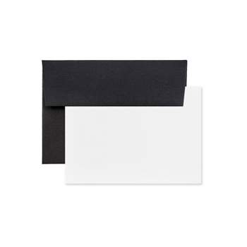 JAM Paper Blank Greeting Cards Set 4Bar A1 Size 3.625 x 5.125 Black Linen 25/Pack (304624585)