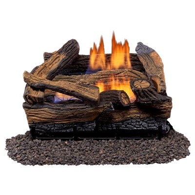 Duluth Forge 18 Inch Ventless Dual Fuel Gas Log Set with Remote