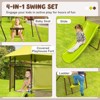 Infans 4-in-1 Swing Set w/ Covered Playhouse Fort Height Adjustable Baby Seat Slide - image 4 of 4