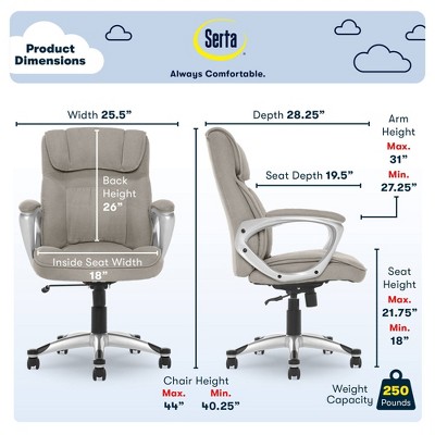 Gray High-Back Ergonomic Executive Office Chair with Lumbar Support