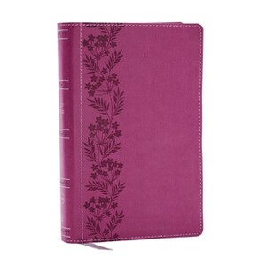 NKJV Personal Size Large Print Bible with 43,000 Cross References, Pink Leathersoft, Red Letter, Comfort Print (Thumb Indexed) - by  Thomas Nelson - 1 of 1