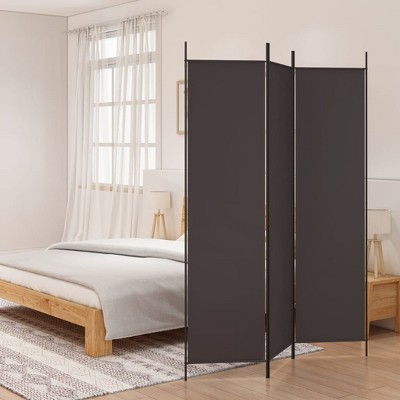 VidaXL 3-Panel Room Divider Brown 59.1 in.x78.7 in. Fabric