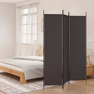 VidaXL 3-Panel Room Divider Brown 59.1 in.x78.7 in. Fabric - 1 of 4