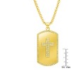 Steeltime 30" stainless steel simulated diamond cross dog tag pendant. Color Options: Silver, Gold, Blue - 3 of 4