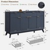 SinCiDo 60" Fluted Modern Buffet Sideboard Cabinet, 3 Drawers & 4 Doors, Coffee Bar Wine Bar Storage Cabinet for Dining Room, Living Room - 4 of 4