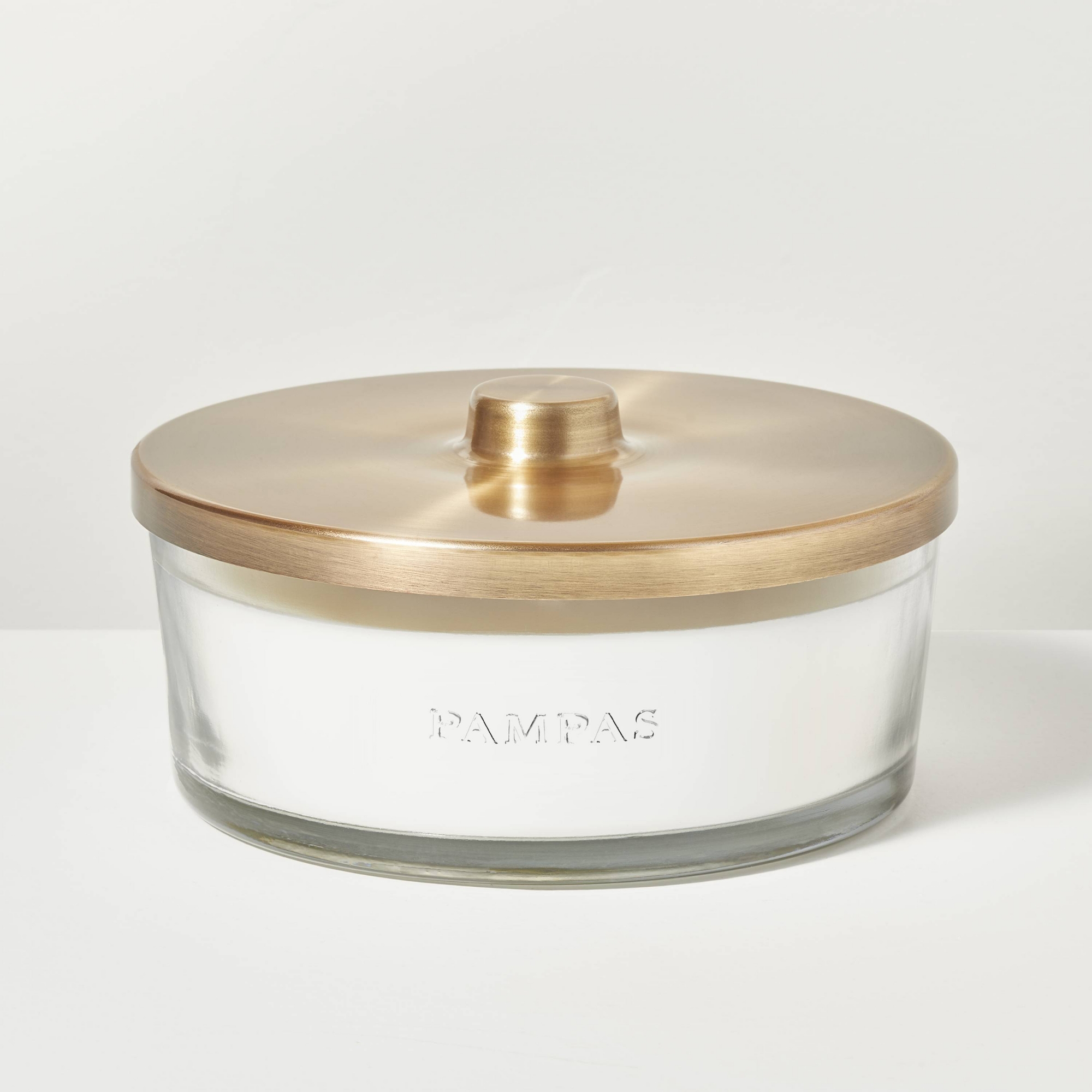 5-Wick Clear Glass Pampas Knob-Lid Jar Candle 28oz - Hearth & Hand™ with Magnolia