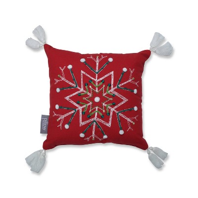 Primative Snowflake Square Throw Pillow - Pillow Perfect