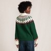 Lands' End Women's Fuzzy Turtleneck Lantern Sleeve Jacquard Sweater - 2 of 4