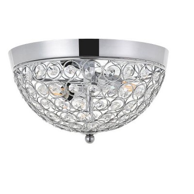Taye Chrome and Glass 2-Light Flush Mount