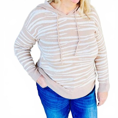 Women's Zebra Sweater Hoodie - WISHLIST