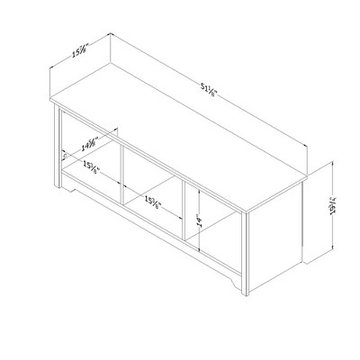 Pure White Particleboard Bedroom Storage Bench with Cubbies