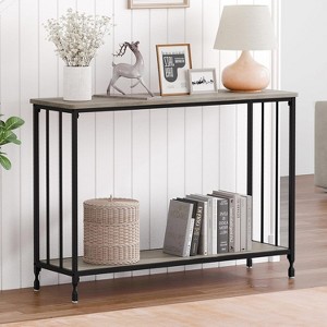 Narrow Console Table with Engineered Wood Shelf and Metal Frame, Small Entryway Sofa Table for Living Room, Foyer, Bedroom, Behind Couch - 1 of 4