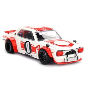 Nissan Skyline 2000GT-R (KPGC10) "Kaido Works V2" RHD White with Red "Kaido House" Special 1/64 Diecast Model Car by Mini GT - 1 of 4