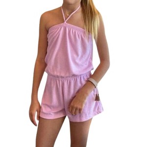 Girl Terry Romper - flowers by zoe - 1 of 2