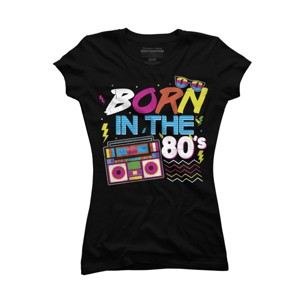 Junior's Design By Humans Born in 80s Retro By MusicoIlustre T-Shirt - 1 of 2