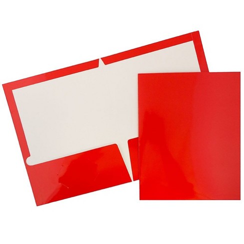 Jam Paper Laminated Two-pocket Glossy Presentation Folders Red 385gred ...