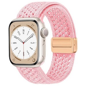 HTUTWOO Hollow Breathable Apple Watch Band, Woven Nylon Magnetic Strap 38/40/41/42/44/45/46/49mm for iWatch Series 10 9 8 7 6 5 4 3 2 1 SE Ultra - 1 of 4