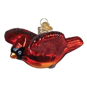 Old World Christmas Blown Glass Ornament for Christmas Tree, Cardinal in Flight - 1 of 4