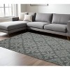 Graphite And Gray Wool Oriental Hand Hooked Area Rug - 2 of 4