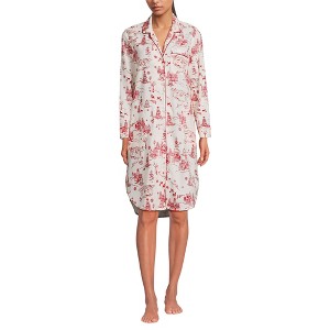 Lands' End Women's Flannel Long Sleeve Sleepshirt Nightgown - 1 of 4