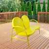 Northlight 47-Inch Outdoor Retro Tulip Steel Loveseat, Yellow - 2 of 4