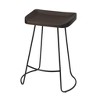 HomeRoots 26" Dark Brown And Black Iron Backless Counter Height Bar Chair - 4 of 4