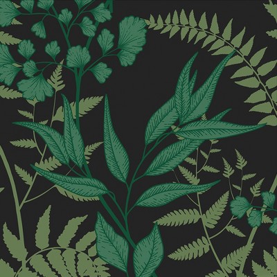 Fiore Midnight Black and Green Tropical Paste the Wall Wallpaper