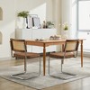 Grungis Velvet Kitchen Chair Set of 2,Upholstered Dining Chairs with Natural Cane Back and Stainless Chrome Base for Dining Room,Kitchen - 4 of 4