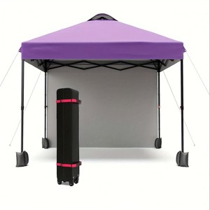 Garvee 10'x10' Outdoor Canopy Tent with Sidewall, Pop up Canopy with Vented Roof, Portable Instant Camping Beach Canopy Tents - 1 of 4