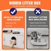 VEVOR Cat Litter Box Enclosure for 2 Cats, Litter Box Furniture Hidden with Double Rooms, Wooden Cat Box Cabinet, 57.9"L x 18.3"W  x 17.9"H, White - 4 of 4