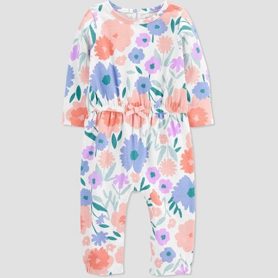 Baby Girls' Floral Romper - Just One You® made by carter's Pink/Blue Newborn