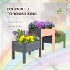 Okak Raised Garden Bed with 3 Planter Boxes 72.5x17.75x31.5 Inch Elevated Wooden Plant Stand with Drainage Holes - 2 of 4