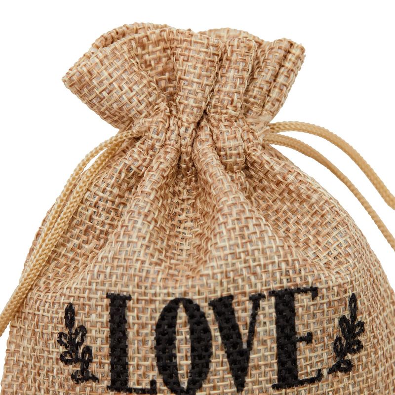 Sparkle and Bash 30 Pack Small Burlap Gift Bags with Drawstring for Wedding Party Favors, Jewelry, Love Is Sweet, 4 x 6 In, 5 of 7